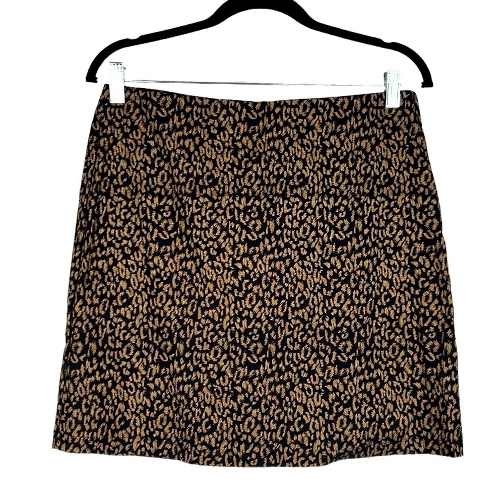 Must Have Black & Gold Leopard‎ Print Mini Skirt Size Large